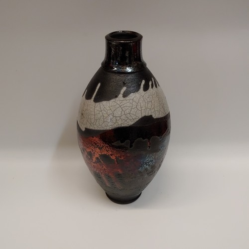 #220433 Raku Copper/White Crackle/Blk 10.75x5.5 $29 at Hunter Wolff Gallery